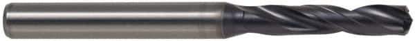 Kennametal - 9mm 140° Spiral Flute Solid Carbide Screw Machine Drill Bit - TiAlN Finish, Right Hand Cut, 47mm Flute Length, 89mm OAL, Standard Point, Straight Shank, Through Coolant - Apex Tool & Supply