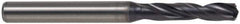 Kennametal - 9mm 140° Spiral Flute Solid Carbide Screw Machine Drill Bit - TiAlN Finish, Right Hand Cut, 47mm Flute Length, 89mm OAL, Standard Point, Straight Shank, Through Coolant - Apex Tool & Supply