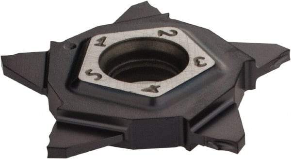 Iscar - PENTA24N100 J IC908 Grade, 1mm Cutting Width, Carbide Cutoff Insert - Neutral Lead Angle, 0.04mm Cnr Rad, TiAlN Coated, Other End - Apex Tool & Supply