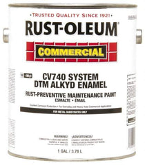 Rust-Oleum - 1 Gal Safety Red Gloss Finish Alkyd Enamel Paint - 278 to 509 Sq Ft per Gal, Interior/Exterior, Direct to Metal, <100 gL VOC Compliance - Apex Tool & Supply