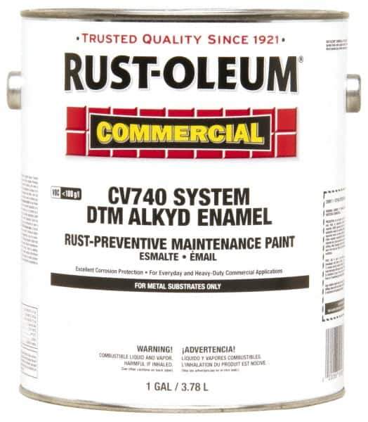 Rust-Oleum - 1 Gal Black Flat Finish Industrial Enamel Paint - 255 to 435 Sq Ft per Gal, Interior/Exterior - Apex Tool & Supply