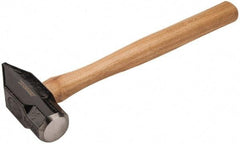 Paramount - 3 Lb Head Blacksmith's Hammer - 14-1/2" OAL, 12" Long Wood Handle, 2-1/4" Face Diam - Apex Tool & Supply