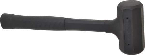 Paramount - 37 oz Head 1-3/4" Face Diam Rubber Dead Blow Hammer - 13-3/4" OAL, Rubber-Covered Steel Handle - Apex Tool & Supply