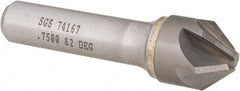 SGS - 3/4" Head Diam, 1/2" Shank Diam, 6 Flute 82° Solid Carbide Countersink - Apex Tool & Supply
