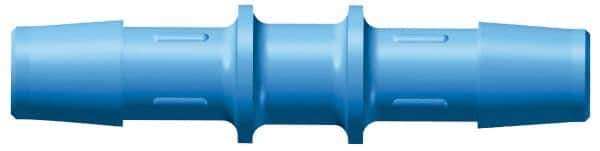 Made in USA - 3/16" Barb, HDPE Single Barbed Tube Straight Coupler - Blue, Male - Apex Tool & Supply