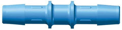 Made in USA - 5/16" Barb, Polypropylene Single Barbed Tube Straight Coupler - Blue, Male - Apex Tool & Supply