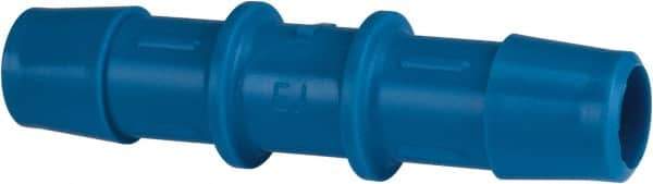 Made in USA - 1/2" Barb, HDPE Single Barbed Tube Straight Coupler - Blue, Male - Apex Tool & Supply