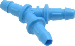 Made in USA - 1/8" Barb, HDPE Single Barbed Tube Y Connector - Blue, Male - Apex Tool & Supply