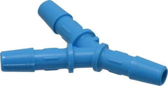 Made in USA - 1/4" Barb, HDPE Single Barbed Tube Y Connector - Blue, Male - Apex Tool & Supply