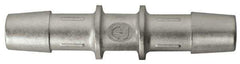 Made in USA - 0.695" Tube ID, Metal Barbed Straight Tube Coupler - Stainless Steel - Apex Tool & Supply
