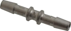 Made in USA - 0.127" Tube ID, Metal Barbed Straight Tube Coupler - Stainless Steel - Apex Tool & Supply