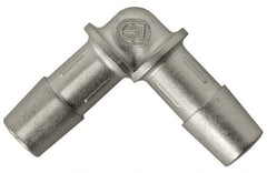 Made in USA - 0.298 x 0.225" Tube ID, Metal Barbed Reduction Tube Elbow - Stainless Steel - Apex Tool & Supply