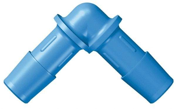 Made in USA - 1/2" Barb, HDPE Single Barbed Tube Elbow - Blue, Male - Apex Tool & Supply