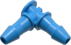 Made in USA - 1/8" Barb, HDPE Single Barbed Tube Elbow - Blue, Male - Apex Tool & Supply
