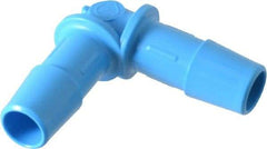 Made in USA - 3/8" Barb, HDPE Single Barbed Tube Elbow - Blue, Male - Apex Tool & Supply