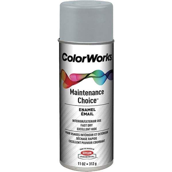 Krylon - Light Machinery Gray, Enamel Spray Paint - 15 to 18 Sq Ft per Can, 16 oz Container, Use on General Industrial Maintenance & Touch-up Work - Apex Tool & Supply