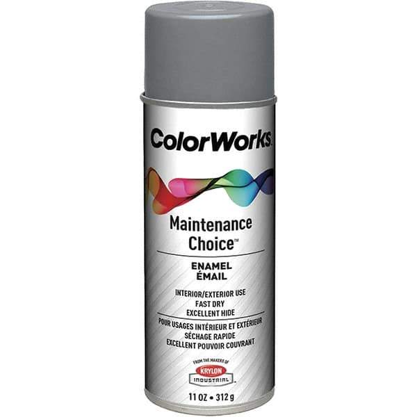 Krylon - Industrial Gray, Enamel Spray Paint - 15 to 18 Sq Ft per Can, 16 oz Container, Use on General Industrial Maintenance & Touch-up Work - Apex Tool & Supply