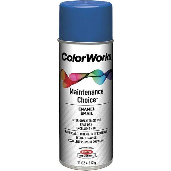 Krylon - Royal Blue, Enamel Spray Paint - 15 to 18 Sq Ft per Can, 16 oz Container, Use on General Industrial Maintenance & Touch-up Work - Apex Tool & Supply