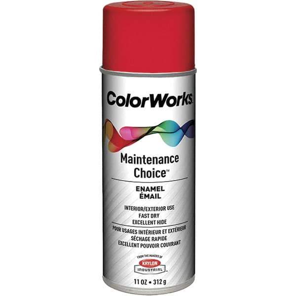 Krylon - Safety Red, Enamel Spray Paint - 15 to 18 Sq Ft per Can, 16 oz Container, Use on General Industrial Maintenance & Touch-up Work - Apex Tool & Supply