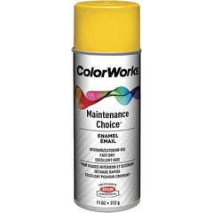 Krylon - Safety Yellow, Enamel Spray Paint - 15 to 18 Sq Ft per Can, 16 oz Container, Use on General Industrial Maintenance & Touch-up Work - Apex Tool & Supply
