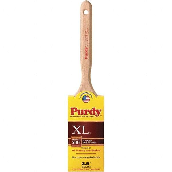 Purdy - 2-1/2" Flat Synthetic Sash Brush - 2-15/16" Bristle Length, 6" Wood Fluted Handle - Apex Tool & Supply