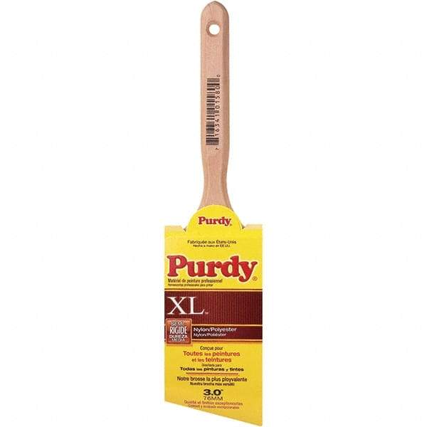 Purdy - 3" Angled Synthetic Sash Brush - 3-3/16" Bristle Length, 6-1/2" Wood Fluted Handle - Apex Tool & Supply