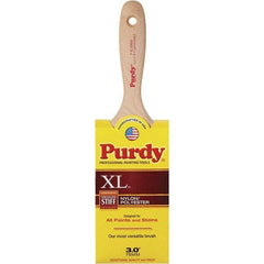 Purdy - 3" Flat Synthetic General Purpose Paint Brush - 3-7/16" Bristle Length, 6" Wood Beavertail Handle - Apex Tool & Supply