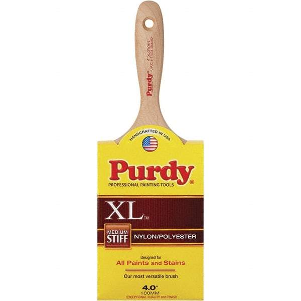 Purdy - 4" Synthetic General Purpose Paint Brush - 3-15/16" Bristle Length, 6" Wood Beavertail Handle - Apex Tool & Supply