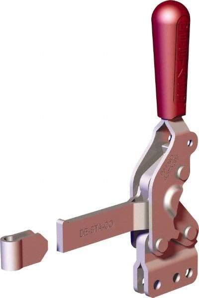 De-Sta-Co - 1,000 Lb Holding Capacity, Vertical Handle, Manual Hold Down Toggle Clamp - 64° Handle Movement, 76° Bar Opening, Solid Bar, Straight Base, Carbon Steel - Apex Tool & Supply