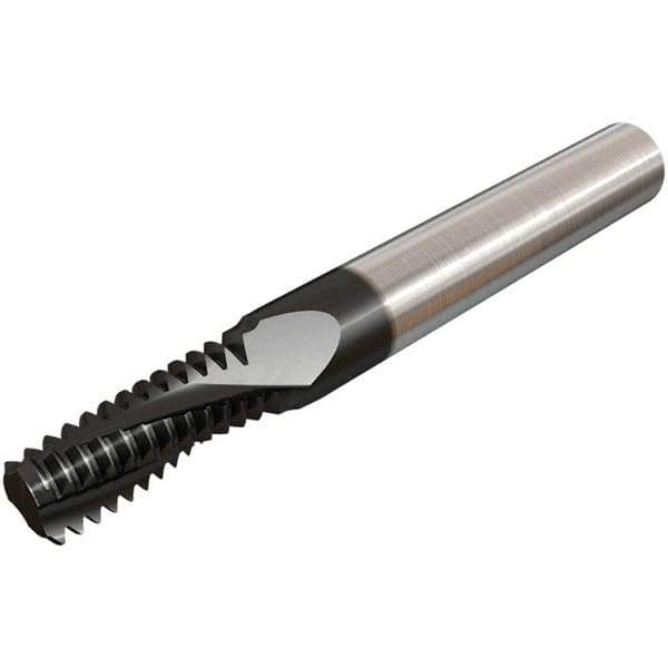 Iscar - 3/4-10 UNC, 0.567" Cutting Diam, 4 Flute, Solid Carbide Helical Flute Thread Mill - Internal Thread, 1.35" LOC, 4" OAL, 5/8" Shank Diam - Apex Tool & Supply