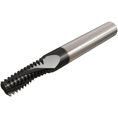 Iscar - 3/4-10 UNC, 0.567" Cutting Diam, 4 Flute, Solid Carbide Helical Flute Thread Mill - Internal Thread, 1.35" LOC, 4" OAL, 5/8" Shank Diam - Apex Tool & Supply
