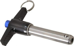 Gibraltar - 5/8" Diam, 2-1/2" Usable Length, T Handle, Quick Release Pin - Grade 17-4 Stainless Steel, Bright Finish - Apex Tool & Supply