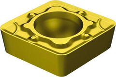 Sandvik Coromant - CCMT32.51 WM Grade 2015 Carbide Turning Insert - TiCN/AI2O3/TiN Finish, 80° Diamond, 3/8" Inscr Circle, 5/32" Thick, 1/64" Corner Radius - Apex Tool & Supply