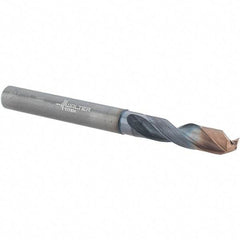 Walter-Titex - 5.8mm 140° Spiral Flute Solid Carbide Screw Machine Drill Bit - Double Coating Finish, Right Hand Cut, 28mm Flute Length, 66mm OAL, X-treme Plus Point, Straight Shank, Through Coolant - Apex Tool & Supply
