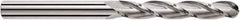SGS - 20mm Diam, 75mm LOC, 3 Flute Solid Carbide Ball End Mill - Uncoated, Single End, 150mm OAL, 20mm Shank Diam, Spiral Flute - Apex Tool & Supply