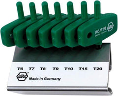 Wiha - 7 Piece T6 to T20 Chrome Vanadium Molybdenum Wing Handle Torx Key Set - T6, T7, T8, T9, T10, T15, T20 Torx Size - Apex Tool & Supply