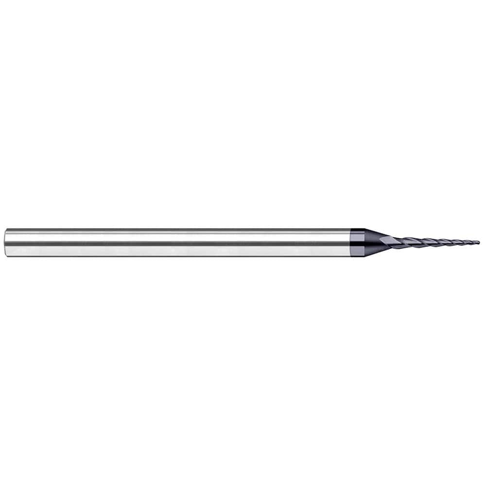 Harvey Tool - 10° per Side 0.06" Small End Diam 0.6" LOC 3-Flute Solid Carbide Tapered Ball End Mill - Exact Industrial Supply