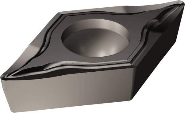 Sandvik Coromant - DCGT21.51 UM Grade 1105 Carbide Turning Insert - TiAlN2 Finish, 55° Diamond, 1/4" Inscr Circle, 3/32" Thick, 1/64" Corner Radius - Apex Tool & Supply