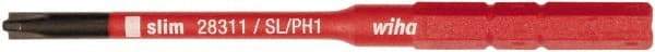 Wiha - 44mm Drive, #1 Reversible Phillips/Slotted Screwdriver Bit - 75mm OAL - Apex Tool & Supply
