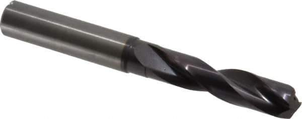 Guhring - 7/16" 140° Spiral Flute Solid Carbide Screw Machine Drill Bit - FIREX Finish, Right Hand Cut, 55mm Flute Length, 102mm OAL, SU Point, Straight Shank, Through Coolant - Apex Tool & Supply