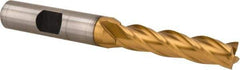 Hertel - 5/16", 1-3/8" LOC, 3/8" Shank Diam, 3-1/8" OAL, 4 Flute, Cobalt Square End Mill - Single End, TiN Finish, Centercutting - Apex Tool & Supply