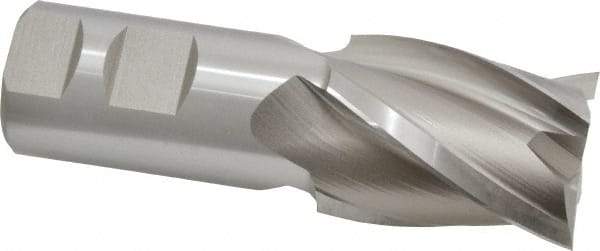 Hertel - 1-1/2", 2" LOC, 1-1/4" Shank Diam, 4-1/2" OAL, 4 Flute, High Speed Steel Square End Mill - Single End, Uncoated, Spiral Flute, 30° Helix, Centercutting, Right Hand Cut, Right Hand Flute - Apex Tool & Supply