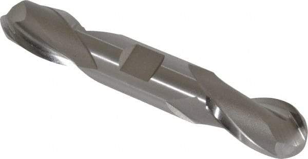 Hertel - 3/4" Diam, 1-5/16" LOC, 2 Flute High Speed Steel Ball End Mill - Uncoated, Double End, 5" OAL, 3/4" Shank Diam, Spiral Flute - Apex Tool & Supply