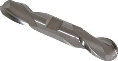 Hertel - 3/4" Diam, 1-5/16" LOC, 2 Flute High Speed Steel Ball End Mill - Uncoated, Double End, 5" OAL, 3/4" Shank Diam, Spiral Flute - Apex Tool & Supply