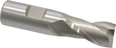 Hertel - 23/32", 1-5/16" LOC, 3/4" Shank Diam, 3-5/16" OAL, 2 Flute, High Speed Steel Square End Mill - Single End, Uncoated, Spiral Flute, 30° Helix, Centercutting, Right Hand Cut, Right Hand Flute - Apex Tool & Supply