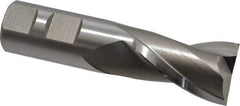 Hertel - 1", 1-1/2" LOC, 7/8" Shank Diam, 3-3/4" OAL, 2 Flute, High Speed Steel Square End Mill - Single End, Uncoated, Spiral Flute, 30° Helix, Centercutting, Right Hand Cut, Right Hand Flute - Apex Tool & Supply