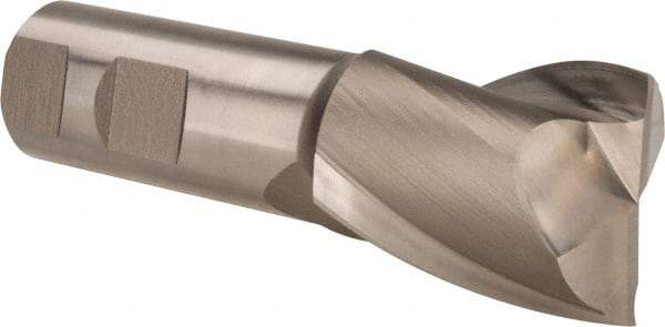 Hertel - 1-3/8", 1-5/8" LOC, 1" Shank Diam, 4-1/8" OAL, 2 Flute, High Speed Steel Square End Mill - Single End, Uncoated, Spiral Flute, 30° Helix, Centercutting, Right Hand Cut, Right Hand Flute - Apex Tool & Supply