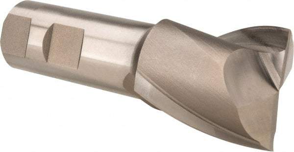Hertel - 1-1/2", 1-5/8" LOC, 1" Shank Diam, 4-1/8" OAL, 2 Flute, High Speed Steel Square End Mill - Single End, Uncoated, Spiral Flute, 30° Helix, Centercutting, Right Hand Cut, Right Hand Flute - Apex Tool & Supply
