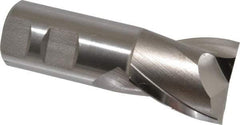 Hertel - 1-1/2", 1-5/8" LOC, 1-1/4" Shank Diam, 4-1/8" OAL, 2 Flute, High Speed Steel Square End Mill - Single End, Uncoated, Spiral Flute, 30° Helix, Centercutting, Right Hand Cut, Right Hand Flute - Apex Tool & Supply
