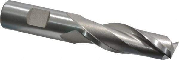 Hertel - 3/4", 2-1/4" LOC, 3/4" Shank Diam, 4-1/2" OAL, 2 Flute, High Speed Steel Square End Mill - Single End, Uncoated, Spiral Flute, 30° Helix, Centercutting, Right Hand Cut, Right Hand Flute - Apex Tool & Supply